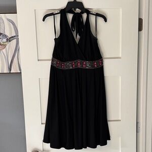 White House Black Market Black Dress with Beaded Detail